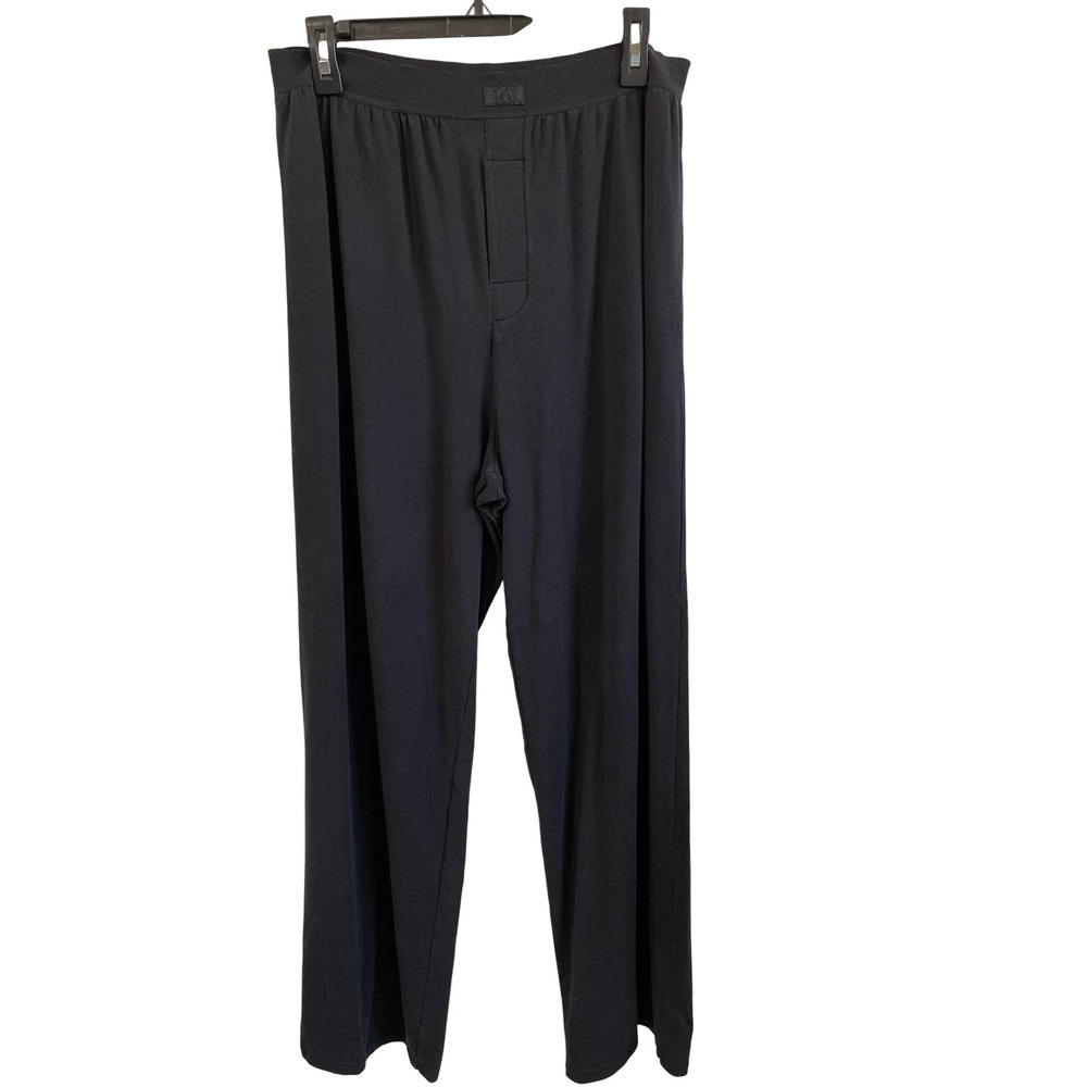 SKIMS Sleep Pant Mens Medium Onyx Black Modal Cotton Lounge Wide Leg Pants